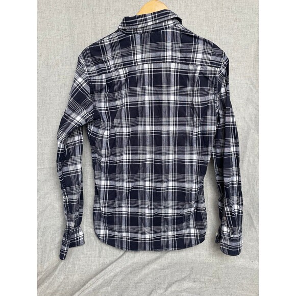 Wrangler’s Long Sleeve Button Down Shirt Black & White Plaid Men’s Size S - Picture 2 of 6